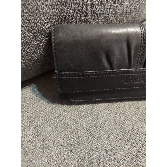 Coach Soho Women's Black Leather Pleated Trifold Wallet - Picture 3 of 11